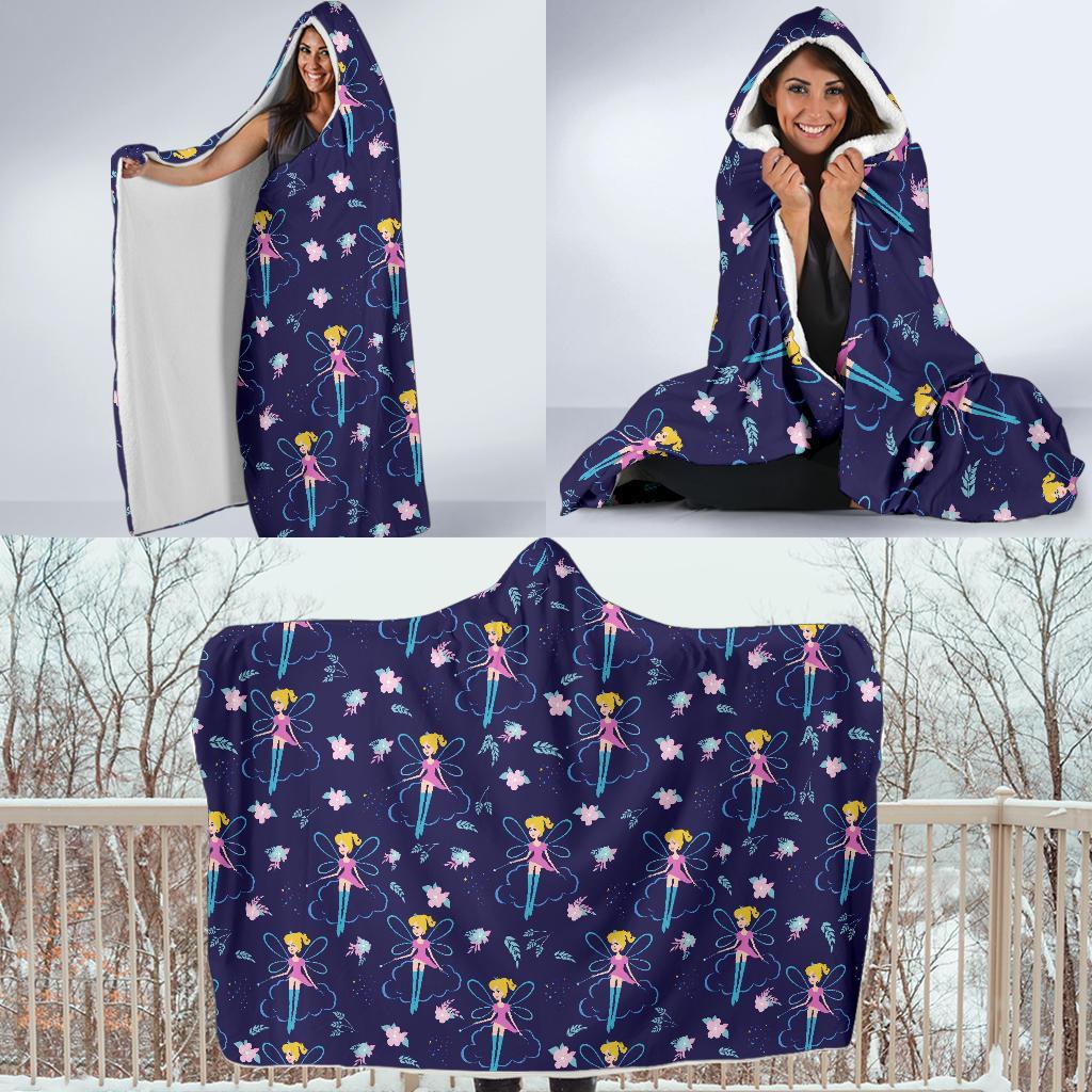 Pattern Print Fairy Hooded Blanket-grizzshop