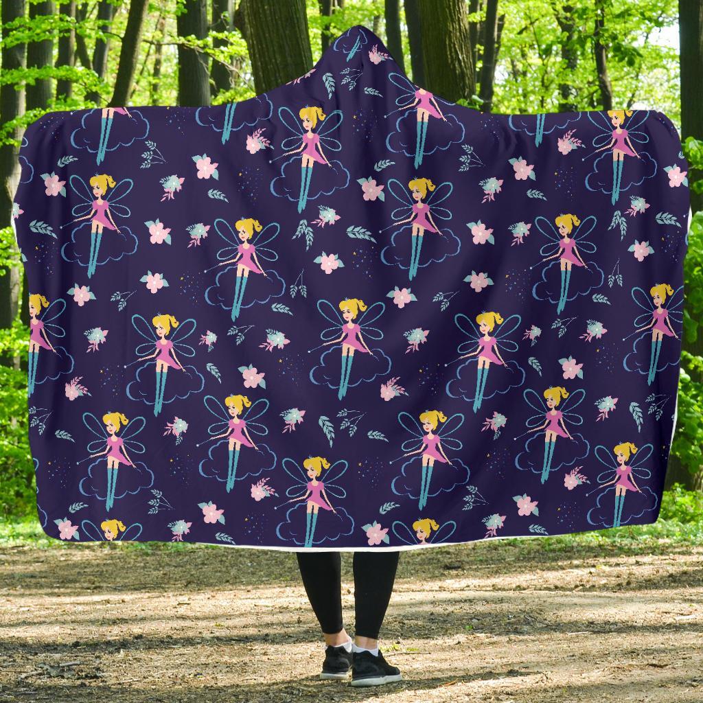 Pattern Print Fairy Hooded Blanket-grizzshop