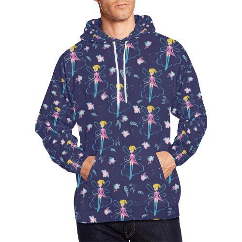 Pattern Print Fairy Men Pullover Hoodie-grizzshop