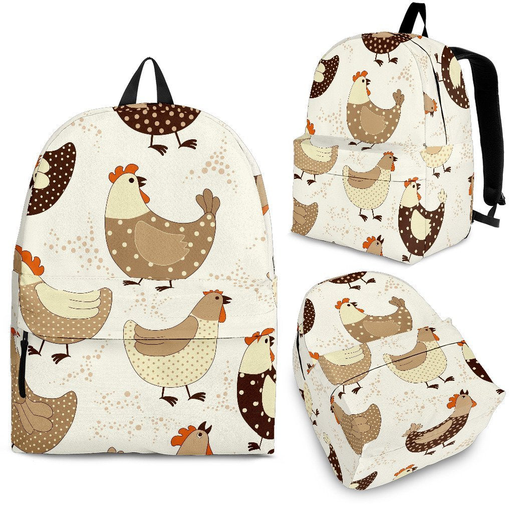 Pattern Print Farm Chicken Hen Backpack-grizzshop