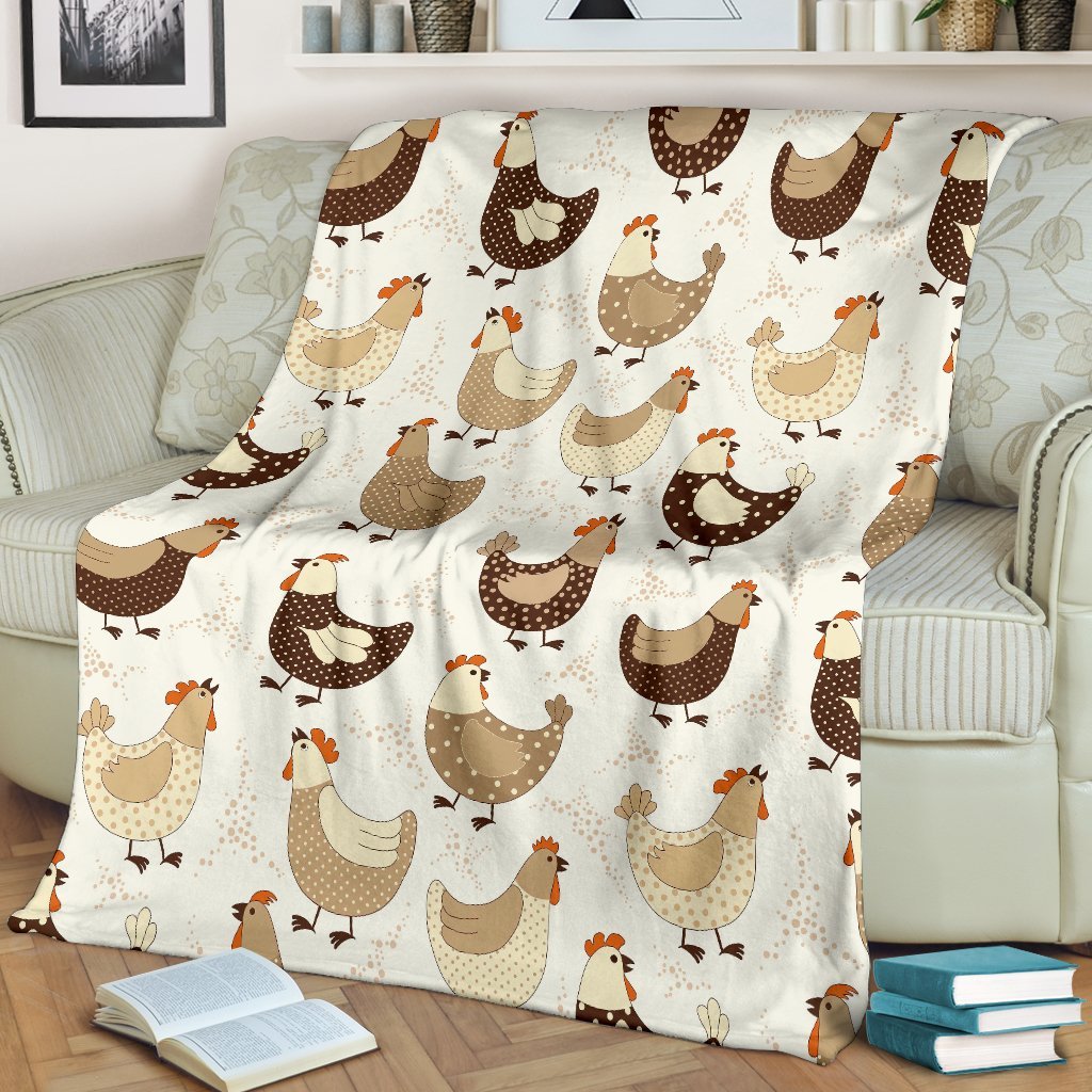 Pattern Print Farm Chicken Hen Blanket-grizzshop