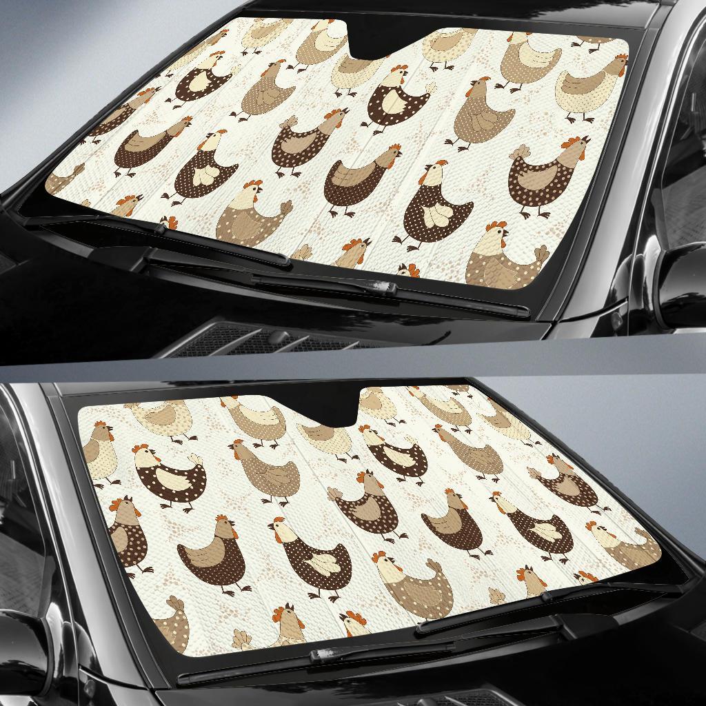 Pattern Print Farm Chicken Hen Car Sun Shade-grizzshop