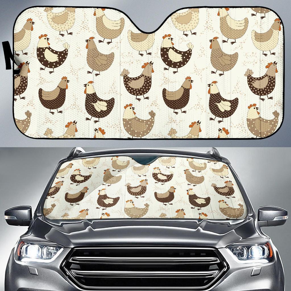 Pattern Print Farm Chicken Hen Car Sun Shade-grizzshop