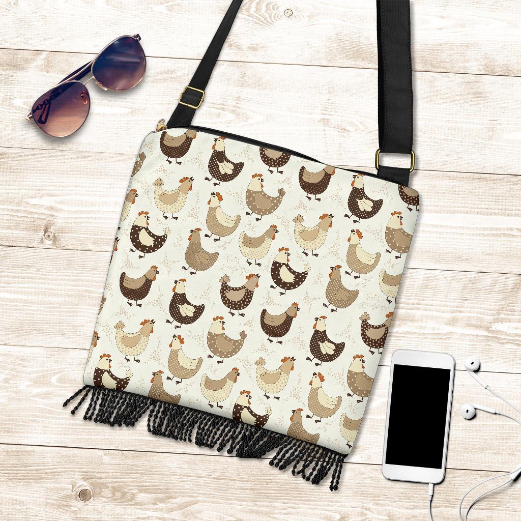 Pattern Print Farm Chicken Hen Crossbody Bags-grizzshop