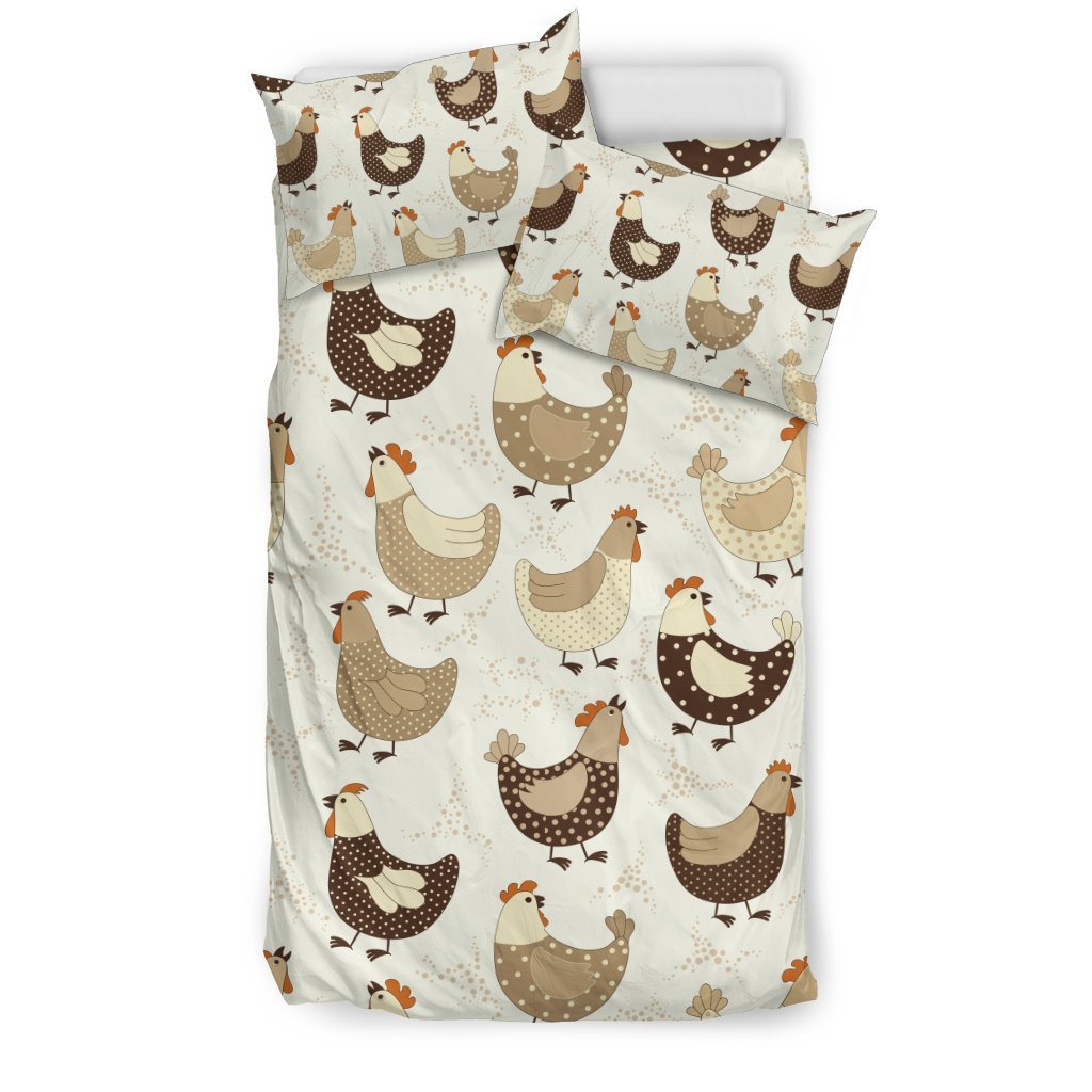 Pattern Print Farm Chicken Hen Duvet Cover Bedding Set-grizzshop