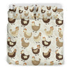 Pattern Print Farm Chicken Hen Duvet Cover Bedding Set-grizzshop