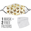 Pattern Print Farm Chicken Hen Face Mask-grizzshop