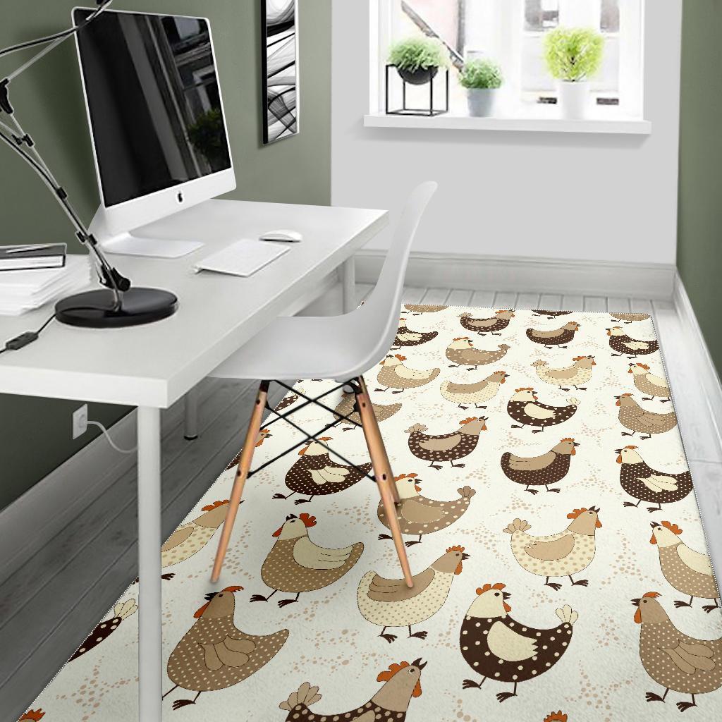 Pattern Print Farm Chicken Hen Floor Mat-grizzshop