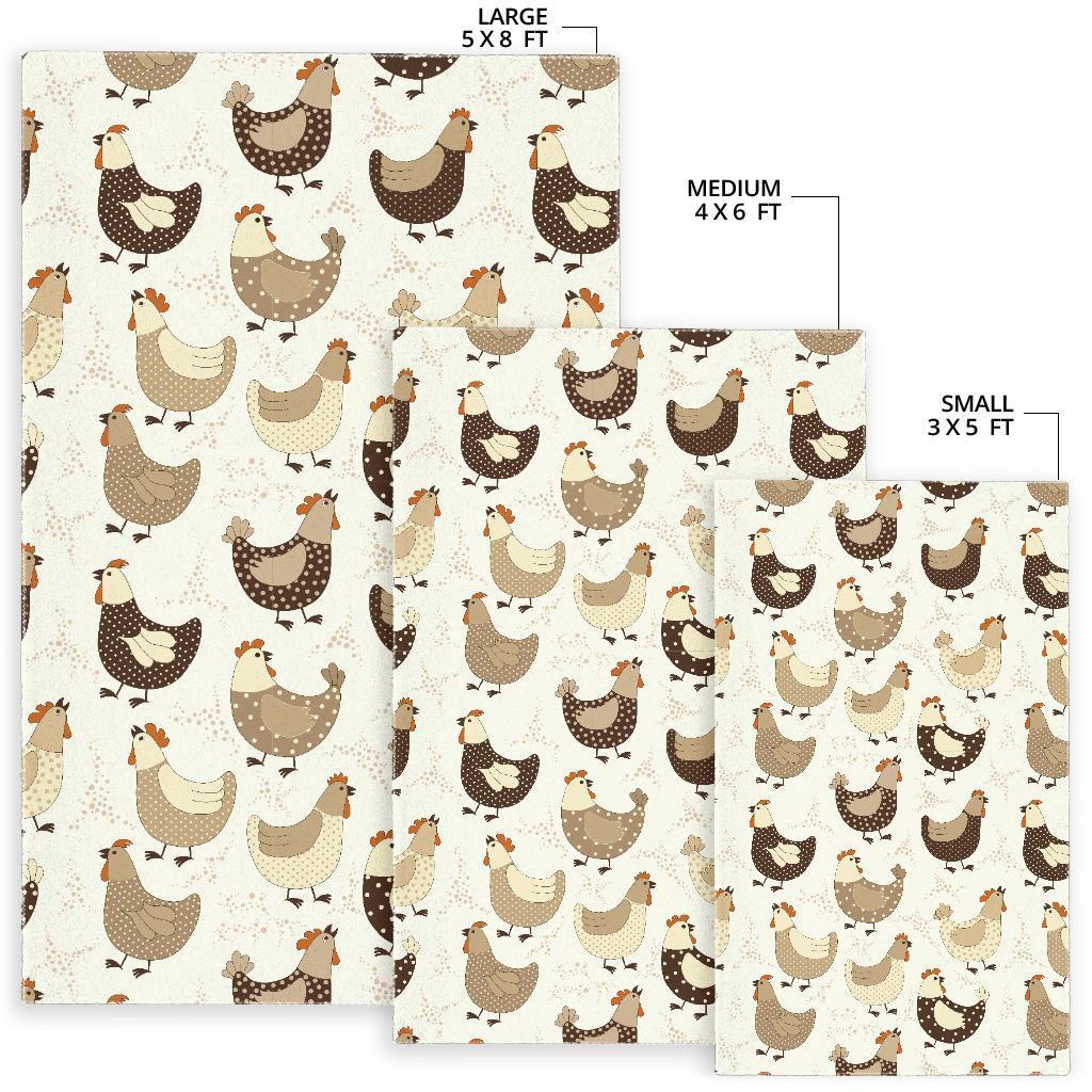 Pattern Print Farm Chicken Hen Floor Mat-grizzshop