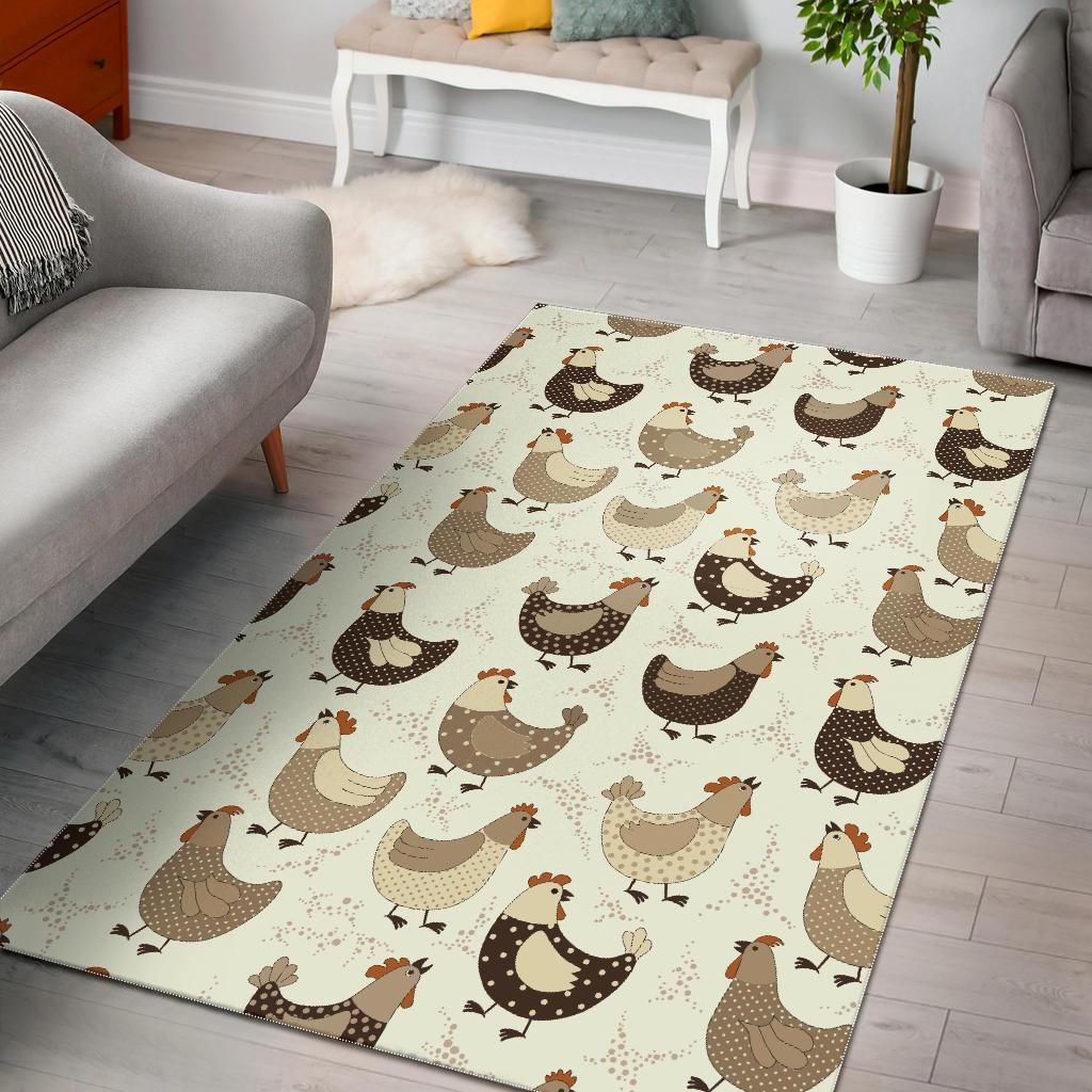 Pattern Print Farm Chicken Hen Floor Mat-grizzshop