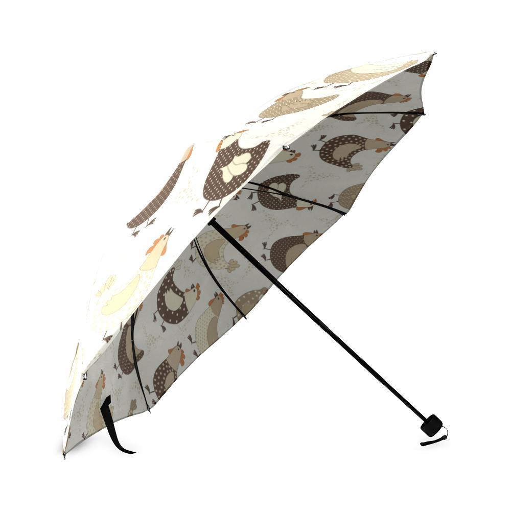Pattern Print Farm Chicken Hen Foldable Umbrella-grizzshop