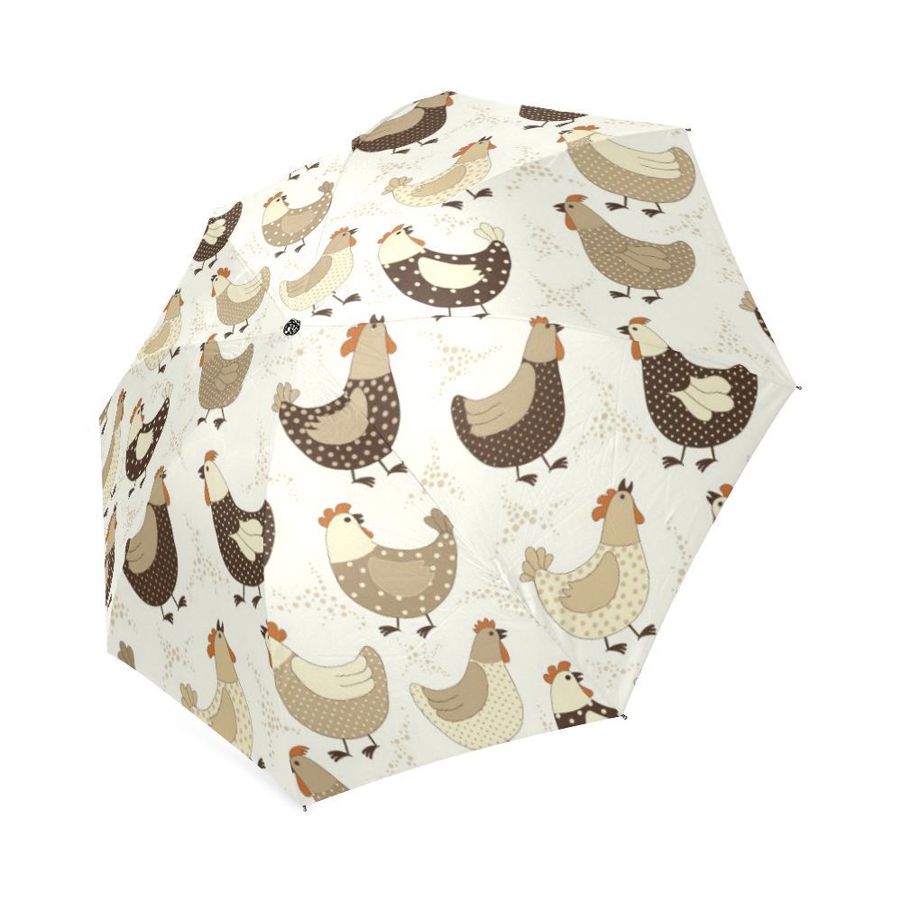 Pattern Print Farm Chicken Hen Foldable Umbrella-grizzshop