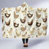 Pattern Print Farm Chicken Hen Hooded Blanket-grizzshop