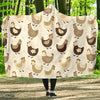Pattern Print Farm Chicken Hen Hooded Blanket-grizzshop