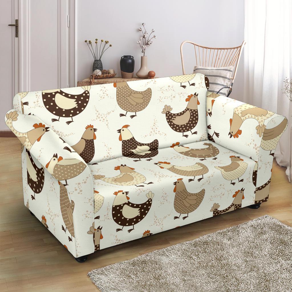 Pattern Print Farm Chicken Hen Loveseat Cover-grizzshop