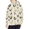 Pattern Print Farm Chicken Hen Men Pullover Hoodie-grizzshop