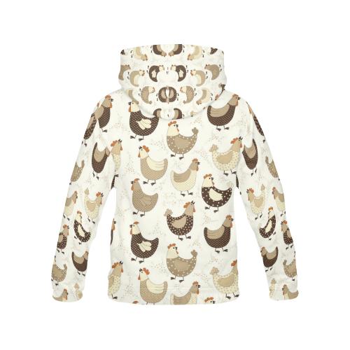 Pattern Print Farm Chicken Hen Men Pullover Hoodie-grizzshop