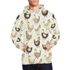 Pattern Print Farm Chicken Hen Men Pullover Hoodie-grizzshop