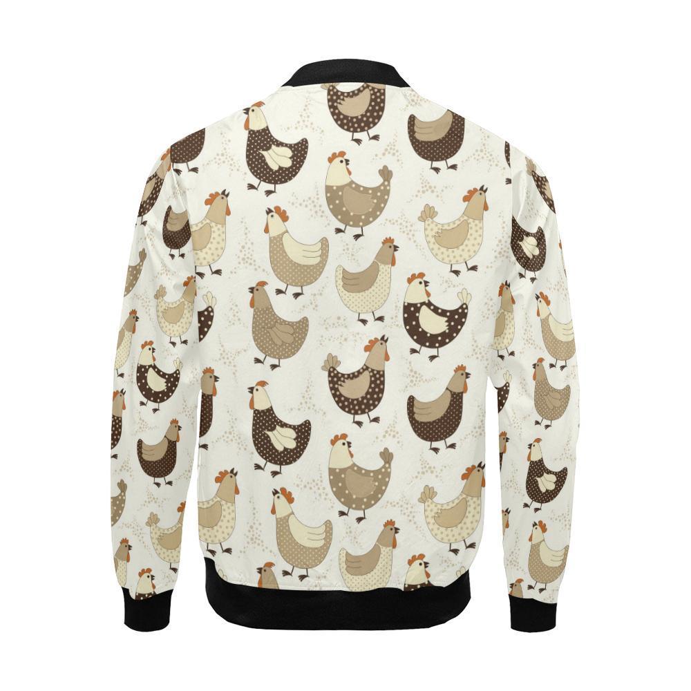 Pattern Print Farm Chicken Hen Men's Bomber Jacket-grizzshop