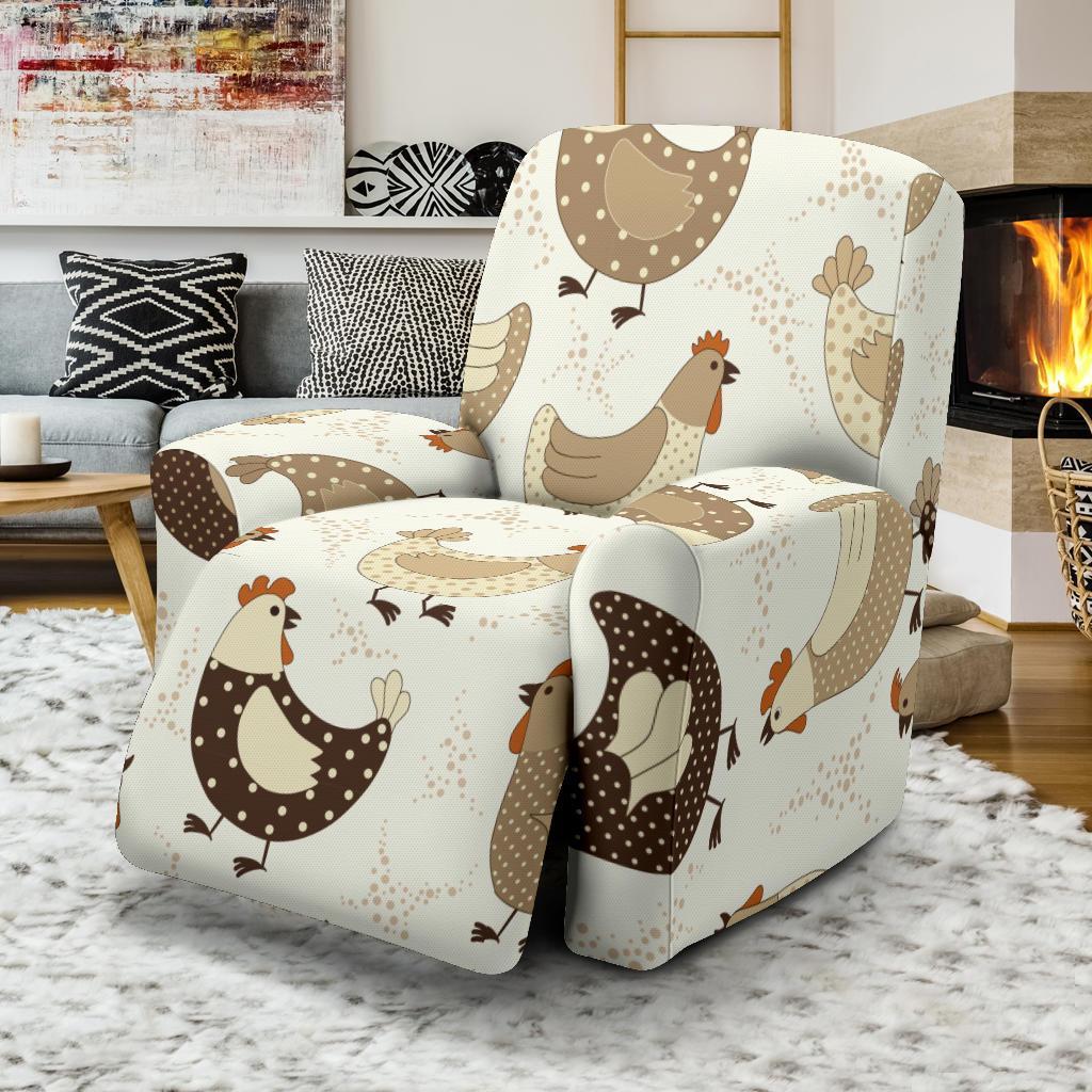 Pattern Print Farm Chicken Hen Recliner Cover-grizzshop