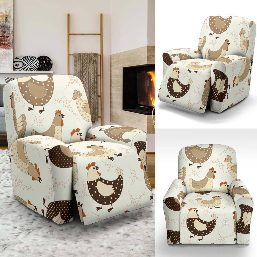 Pattern Print Farm Chicken Hen Recliner Cover-grizzshop