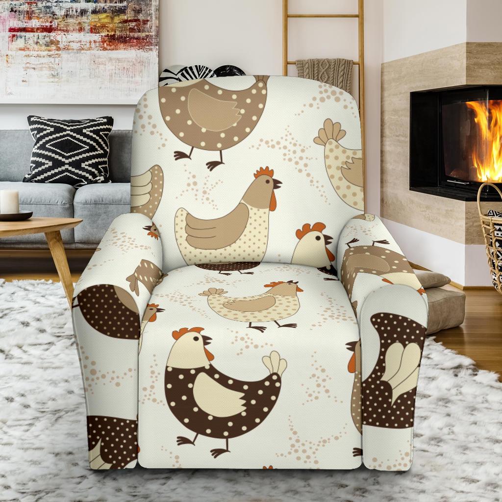 Pattern Print Farm Chicken Hen Recliner Cover-grizzshop