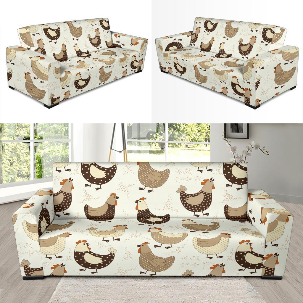 Pattern Print Farm Chicken Hen Sofa Covers-grizzshop