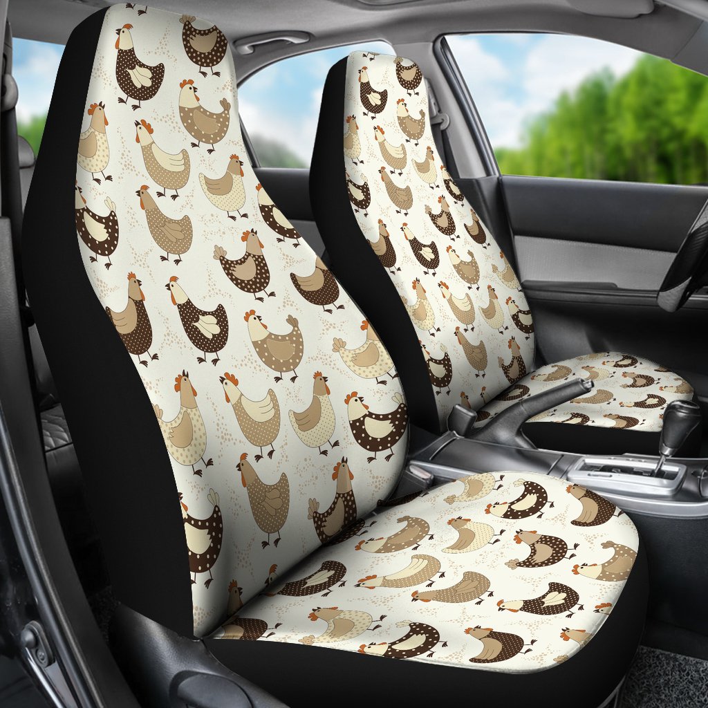 Pattern Print Farm Chicken Hen Universal Fit Car Seat Cover-grizzshop