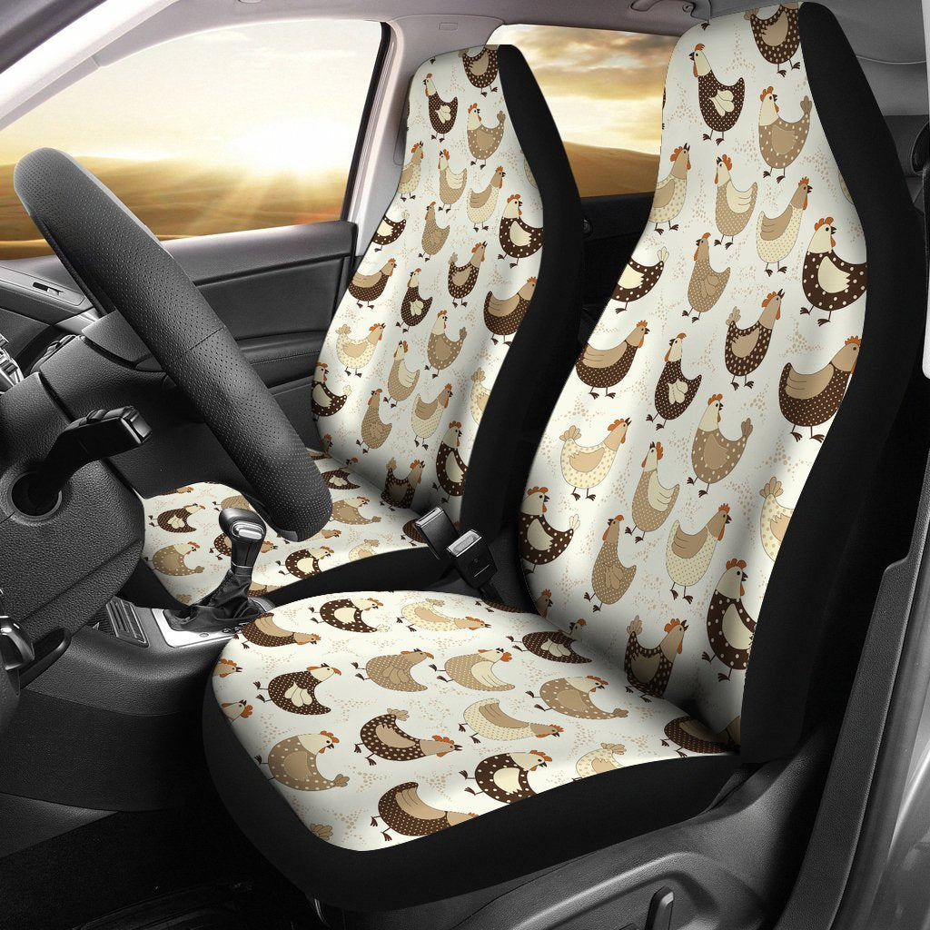 Pattern Print Farm Chicken Hen Universal Fit Car Seat Cover-grizzshop