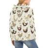 Pattern Print Farm Chicken Hen Women Pullover Hoodie-grizzshop