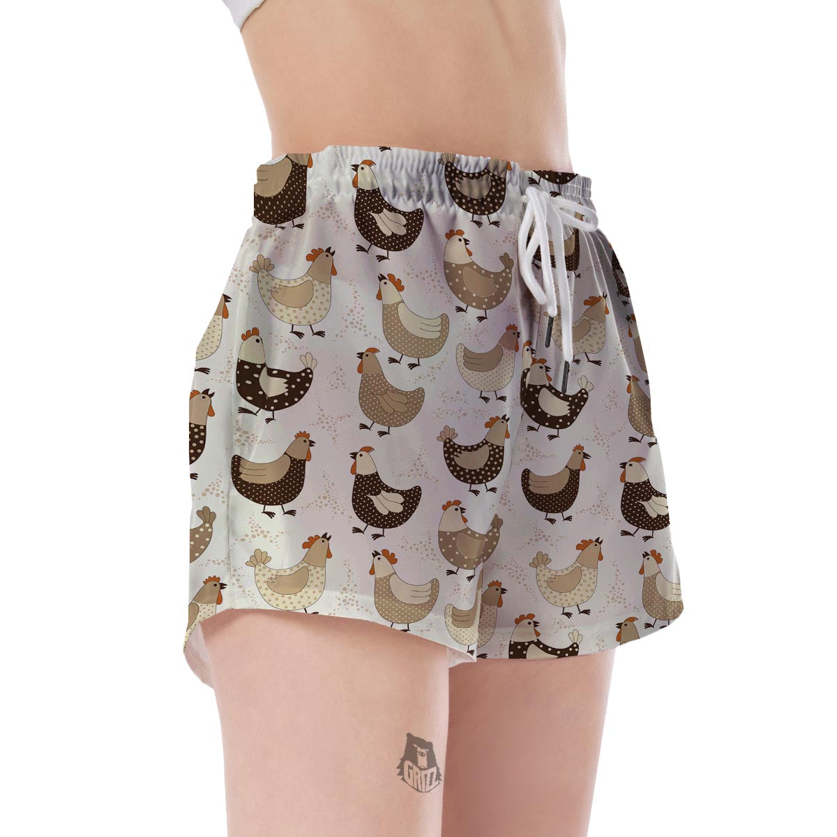 Pattern Print Farm Chicken Hen Women's Shorts-grizzshop