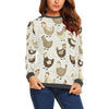 Pattern Print Farm Chicken Hen Women's Sweatshirt-grizzshop