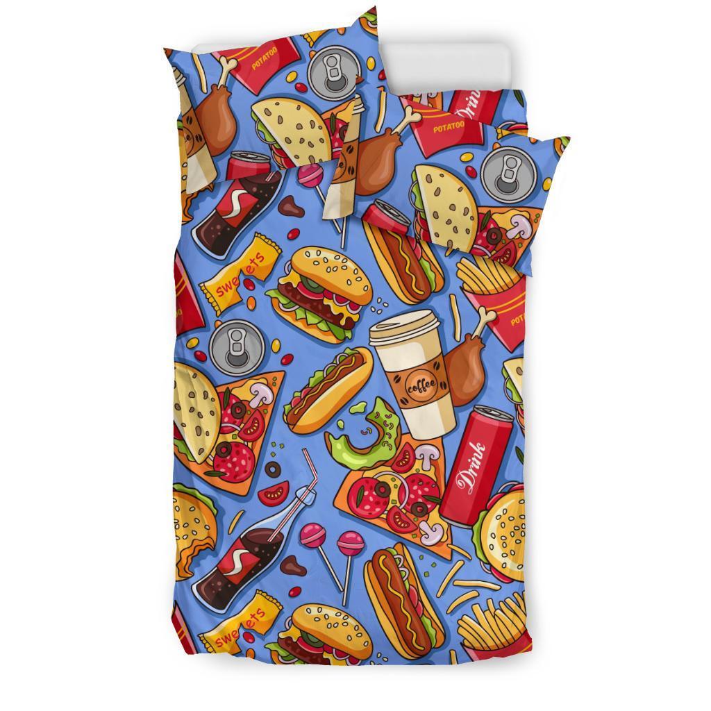 Pattern Print Fastfood Duvet Cover Bedding Set-grizzshop