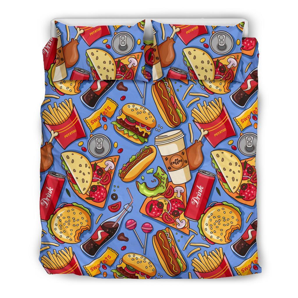 Pattern Print Fastfood Duvet Cover Bedding Set-grizzshop