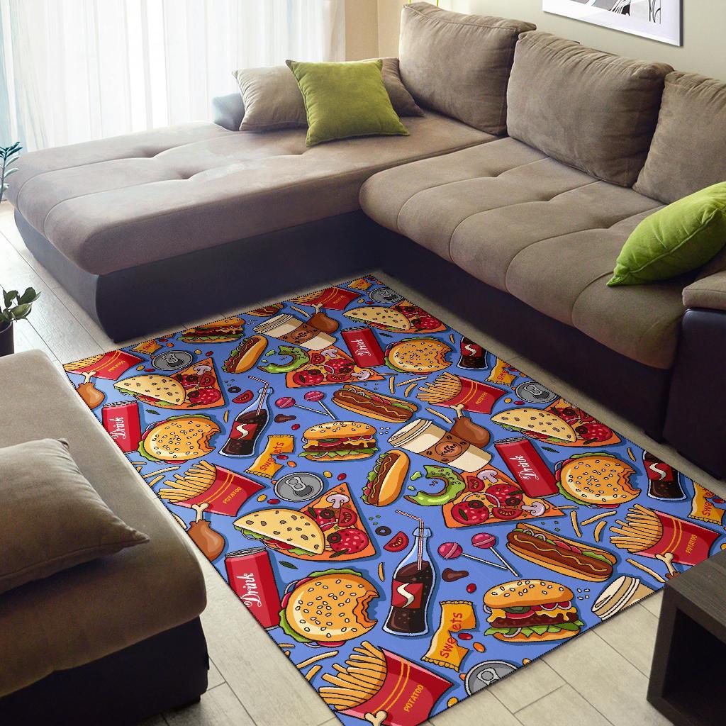 Pattern Print Fastfood Floor Mat-grizzshop