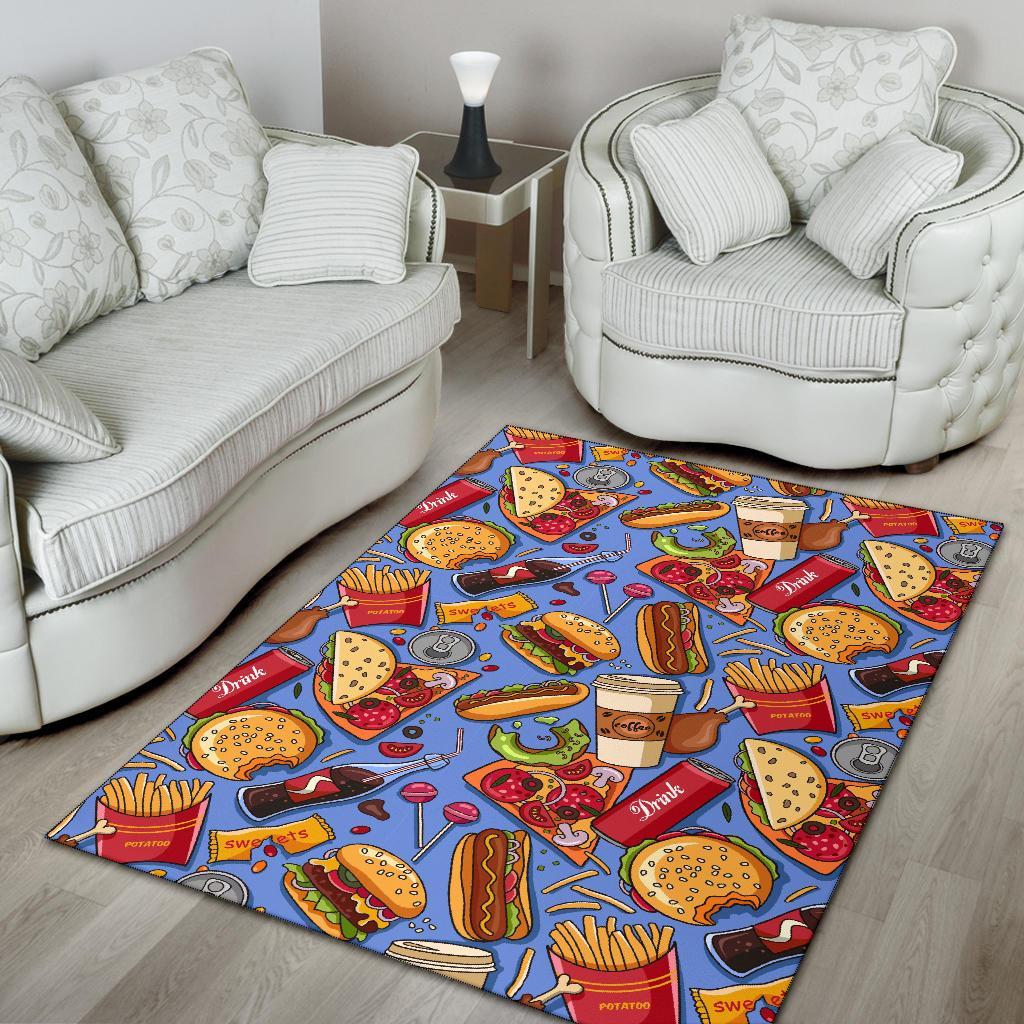 Pattern Print Fastfood Floor Mat-grizzshop