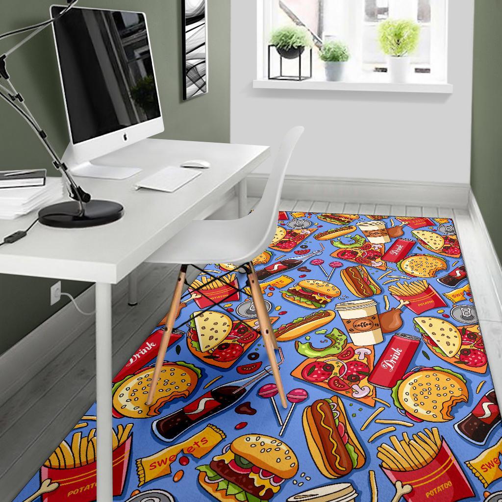 Pattern Print Fastfood Floor Mat-grizzshop