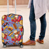 Pattern Print Fastfood Luggage Cover Protector-grizzshop