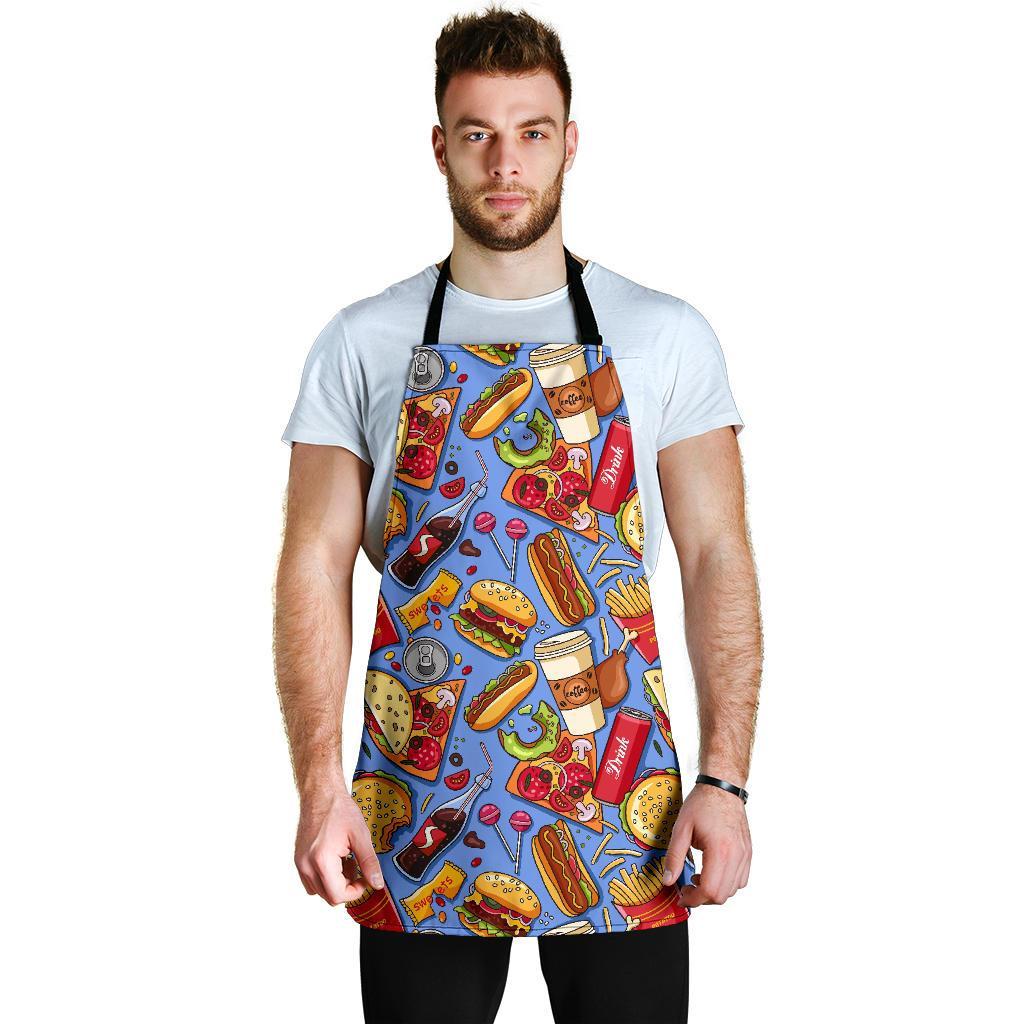 Pattern Print Fastfood Men's Apron-grizzshop