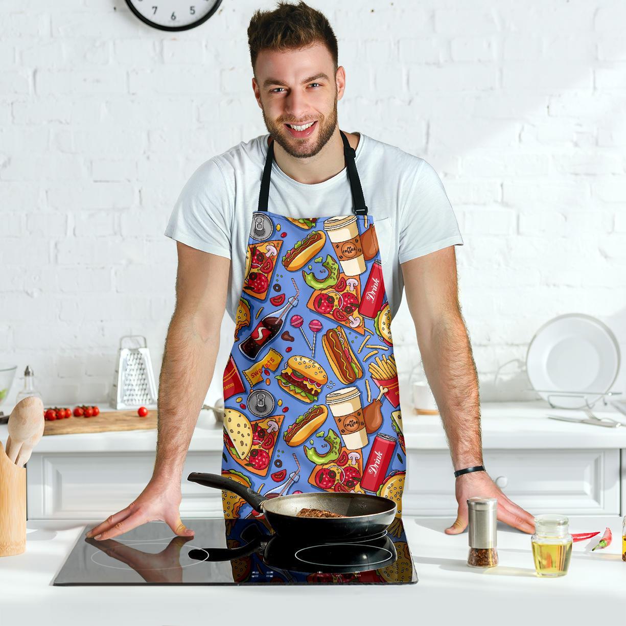 Pattern Print Fastfood Men's Apron-grizzshop