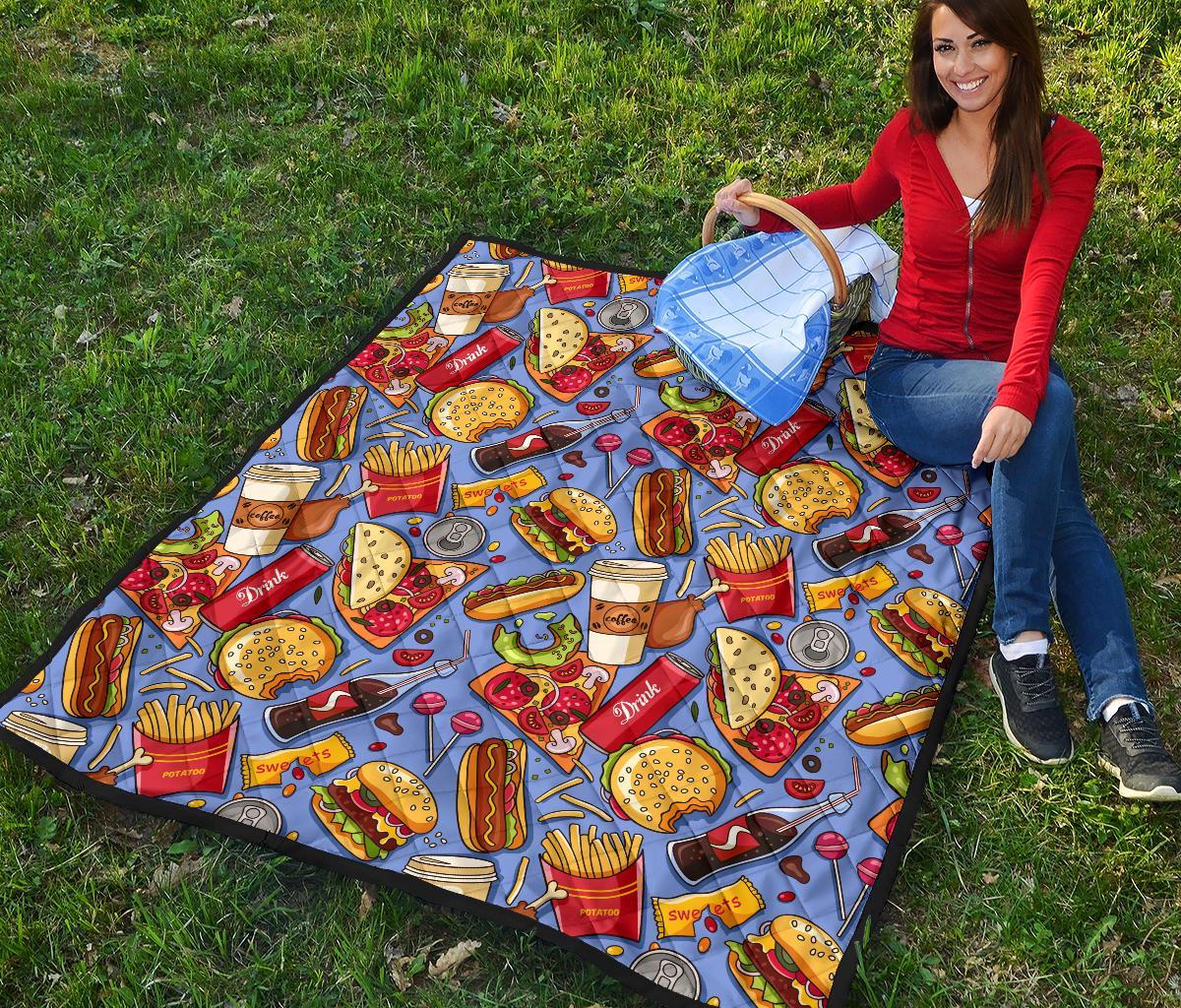 Pattern Print Fastfood Quilt-grizzshop