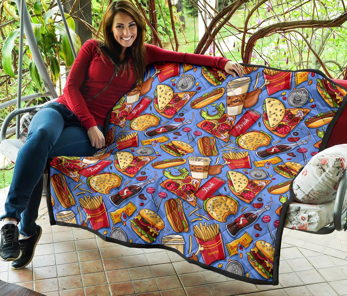 Pattern Print Fastfood Quilt-grizzshop