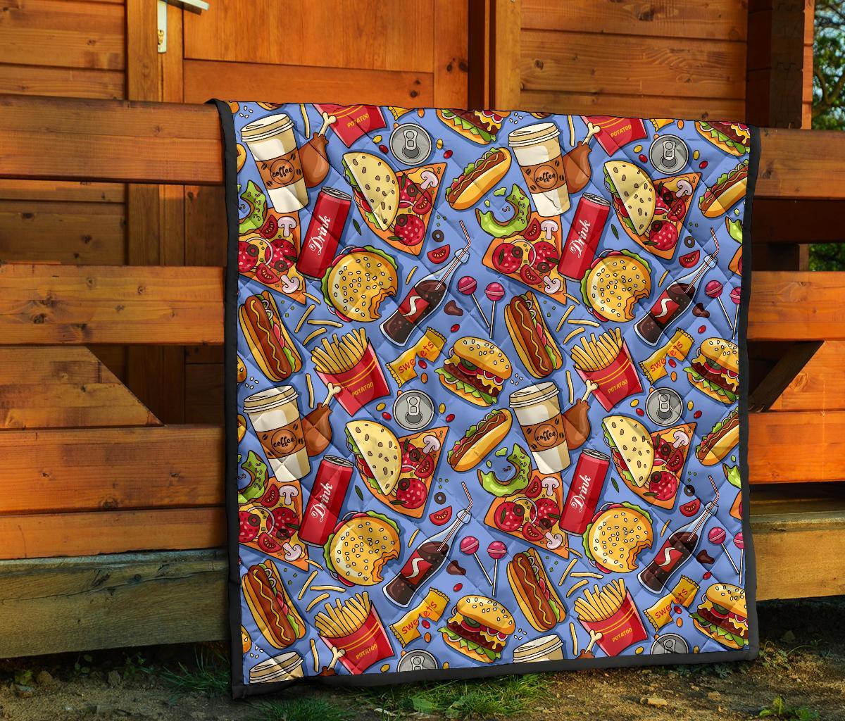 Pattern Print Fastfood Quilt-grizzshop