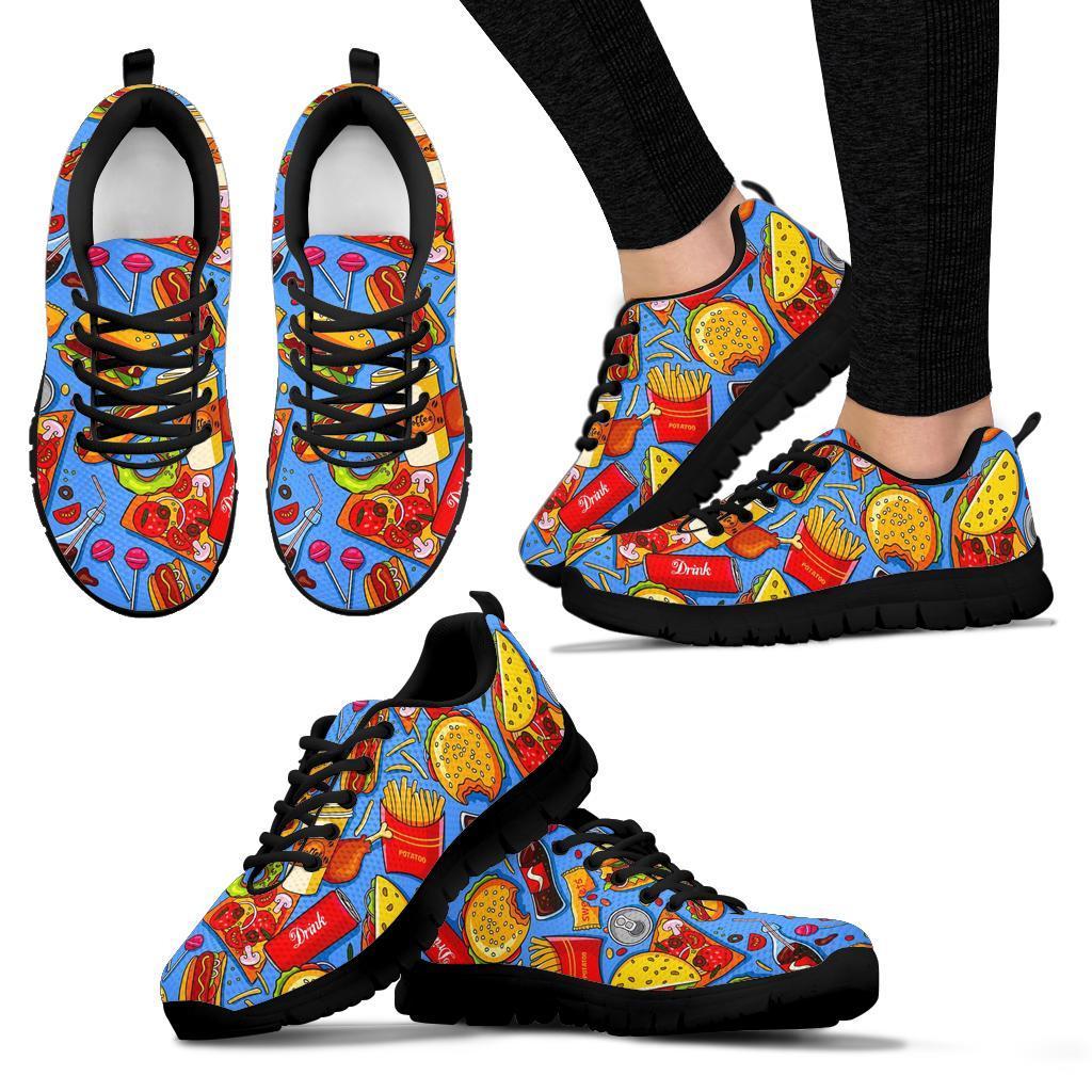 Pattern Print Fastfood Sneaker Shoes For Men Women-grizzshop