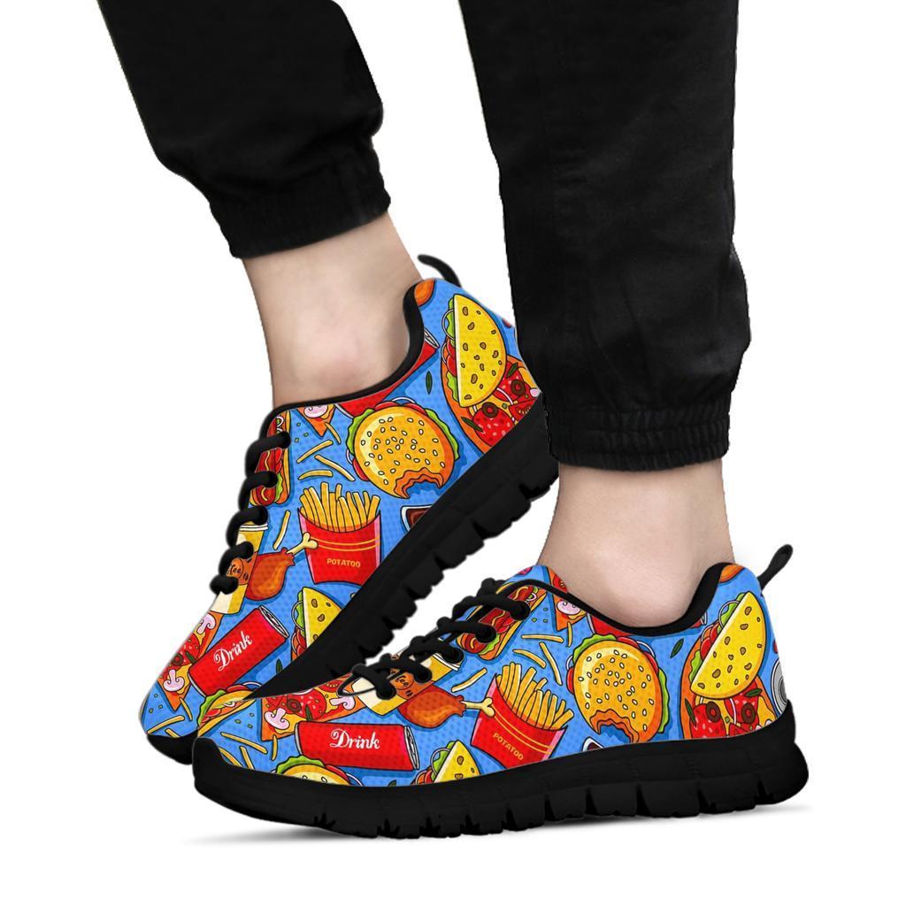 Pattern Print Fastfood Sneaker Shoes For Men Women-grizzshop