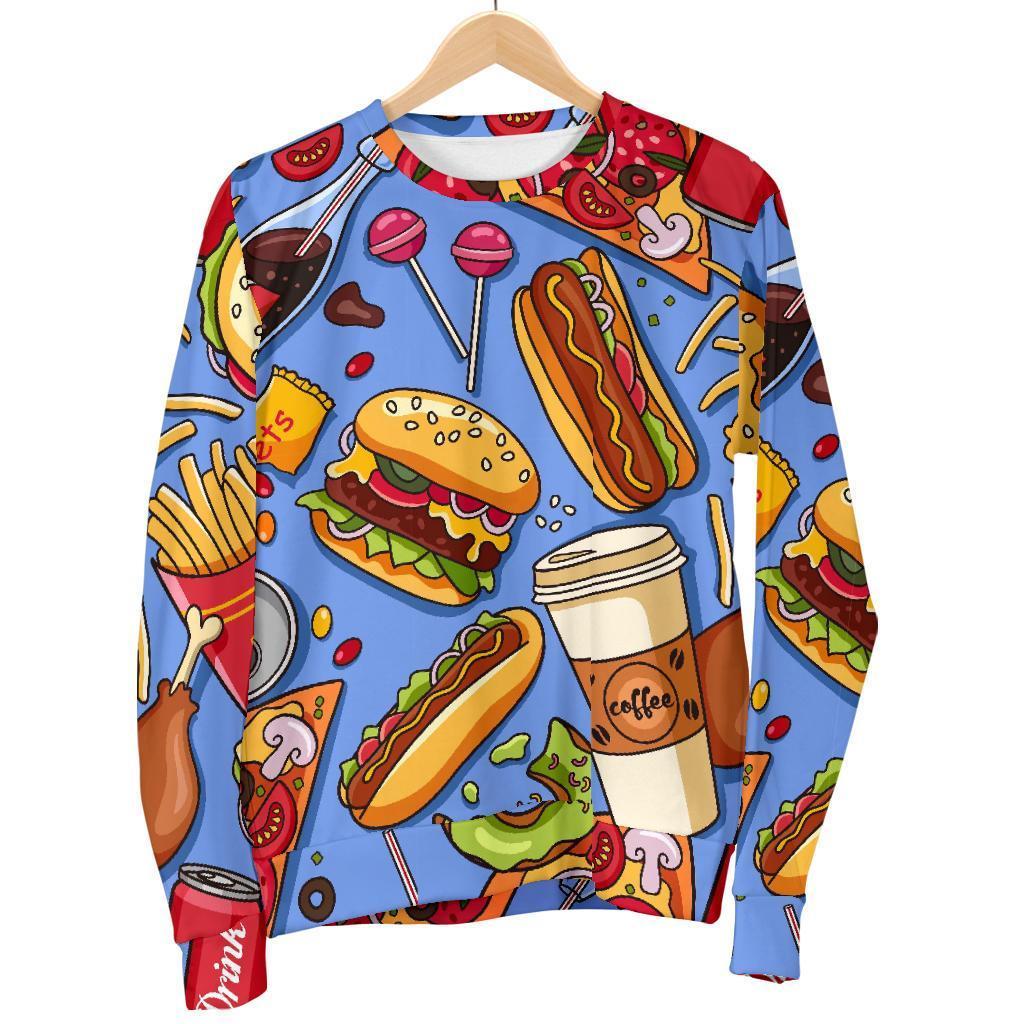 Pattern Print Fastfood Women's Sweatshirt-grizzshop