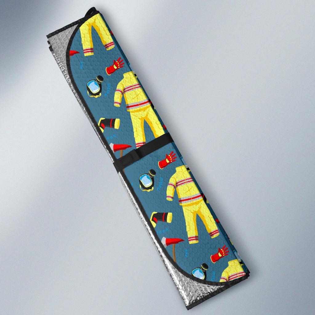 Pattern Print Firefighter Car Sun Shade-grizzshop
