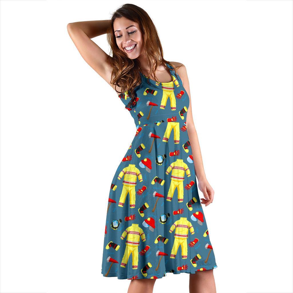 Pattern Print Firefighter Dress-grizzshop