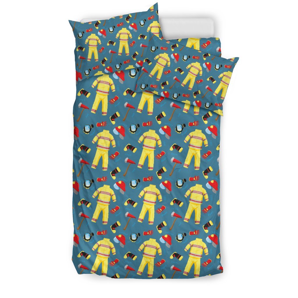 Pattern Print Firefighter Duvet Cover Bedding Set-grizzshop