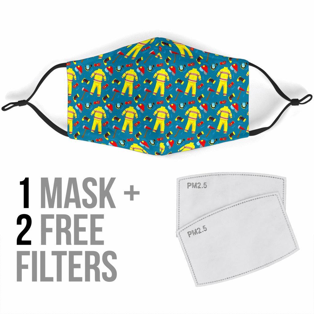 Pattern Print Firefighter Face Mask-grizzshop